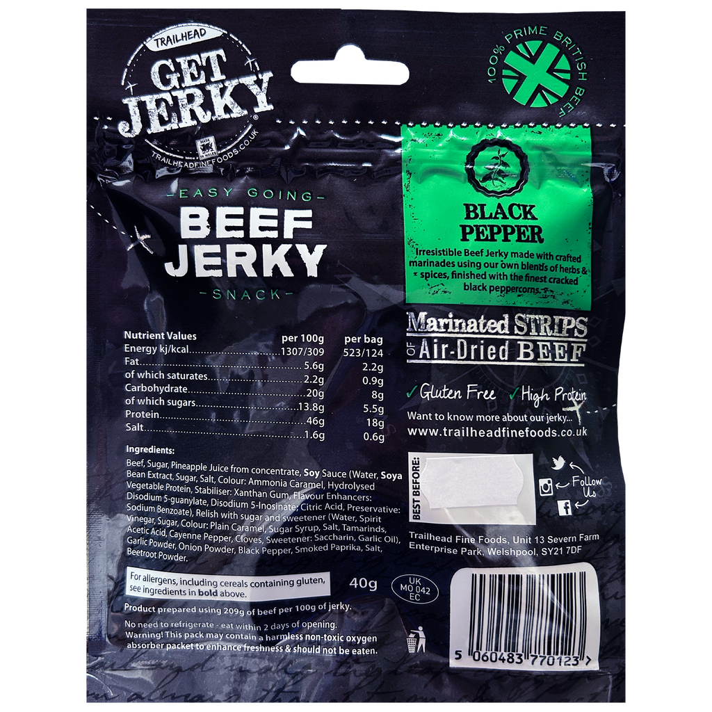 Trailhead Black Pepper Beef Jerky (40g)
